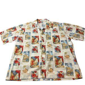 Pierre Cardin Men’s 2XL Multicolored Hawaiian Short Sleeve Button Front Shirt